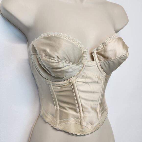 Vintage Backless by Young Smoothie Nude Bustier Corset Size 36B Coquette Strouse - Picture 2 of 10